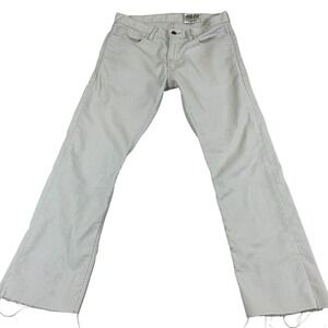 Levis 514 Slim Straight Corduroy Pants Mens 33x28 Off White Cream Raw Hem‎ Cords